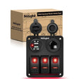 Vehicle Parts & Accessories 3Gang Aluminum 5Pin ON/Off Red Rocker Switch Panel w/ Dual USB Charger | Cigarette Lighter Socket