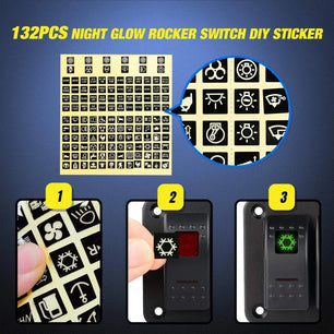 switch panel 6Gang ON/Off Red Rocker Switch Panel w/ Dual USB Cigarette Lighter Socket Voltmeter