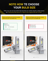 LED Headlight Nilight EF1 H3 LED Fog Light Bulbs 200% Brightness 6000K Cool White 1:1 Mini Size Halogen Replacement H3 LED Fog Light DRL Conversion Kit, Pack of 2