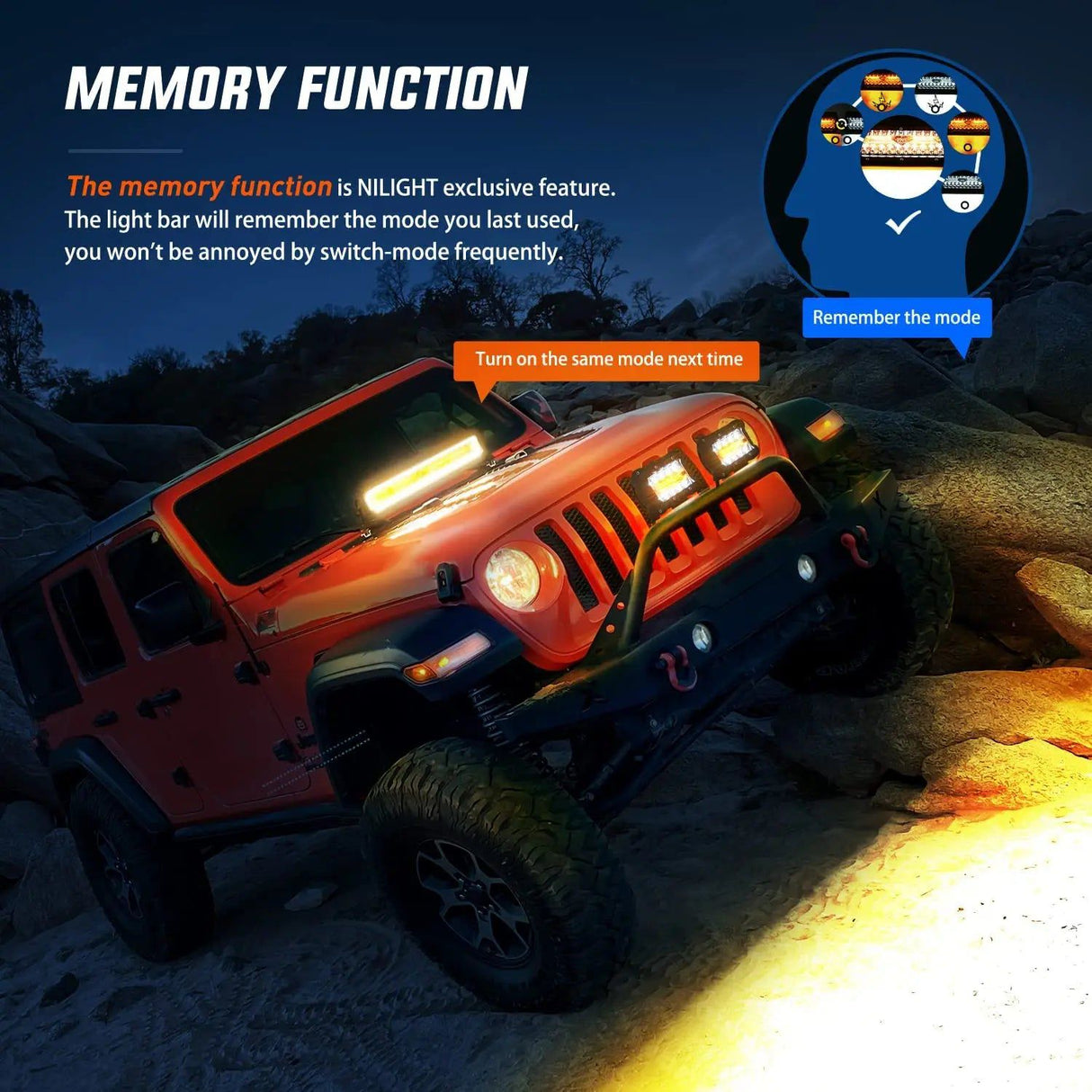 LED Light Bar 20" 420W Amber White Strobe Spot/Flood LED Light Bar Kit | 2PCS 4" 60W Light Pods | 16AWG Wire 3 Leads