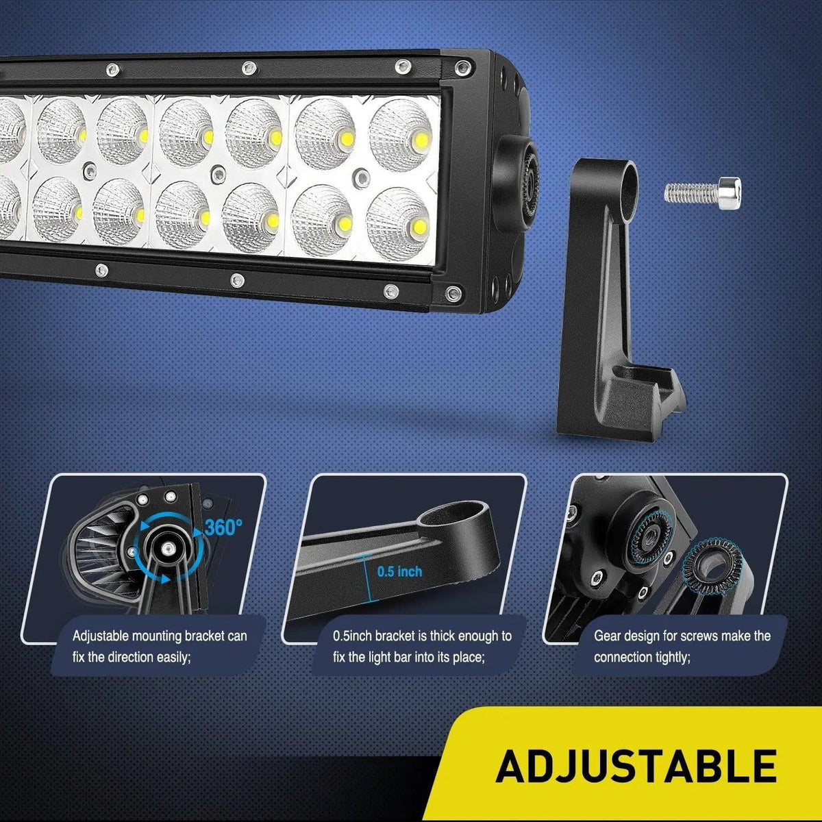 50 Inch 288W Double Row Curved Spot Flood LED Light Bar – Nilight