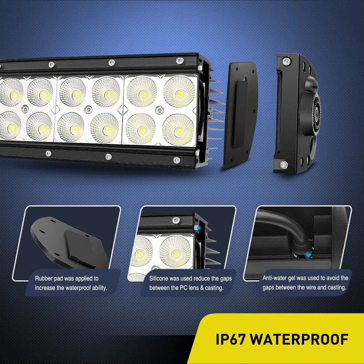 50 Inch 288W Double Row Curved Spot Flood LED Light Bar – Nilight
