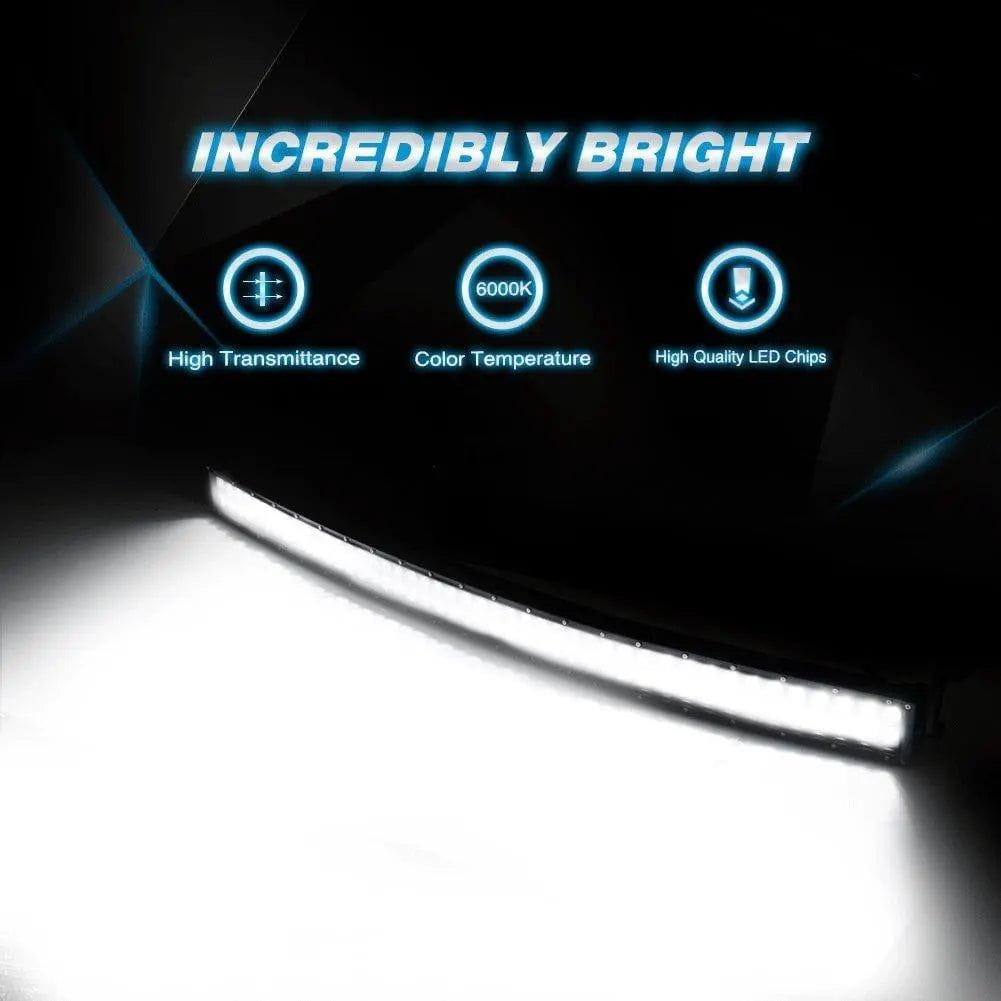 LED Light Bar 50" 288W Double Row Black Curved Spot/Flood LED Light Bar