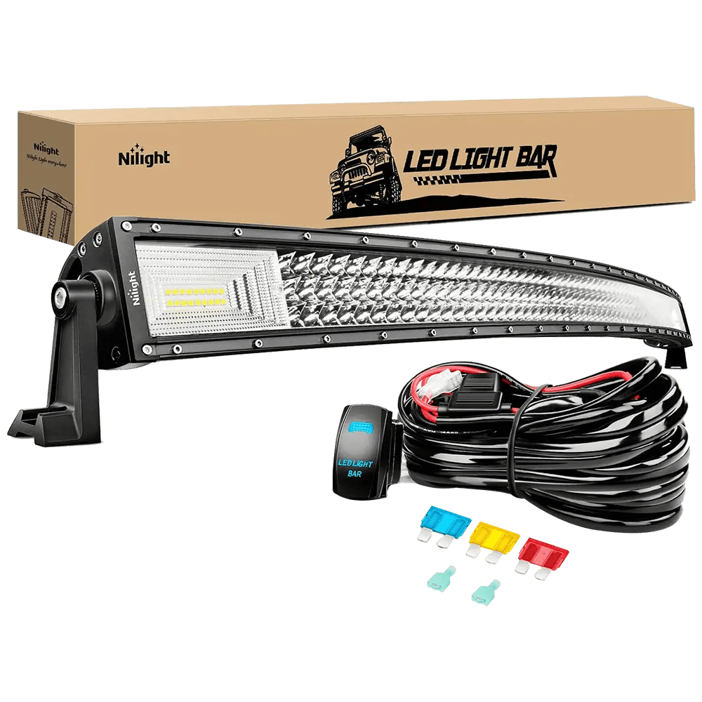 LED Light Bar 52" 783W 78000LM Triple Row Curved Spot/Flood LED Light Bar | 12AWG Wire 5Pin Switch