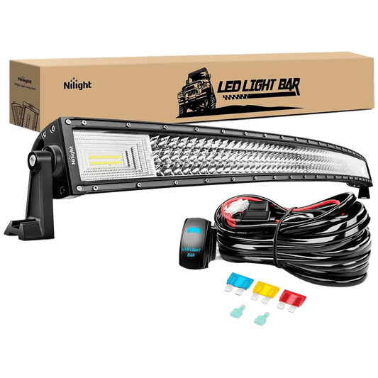LED Light Bar 52" 783W 78000LM Triple Row Curved Spot/Flood LED Light Bar | 12AWG Wire 5Pin Switch