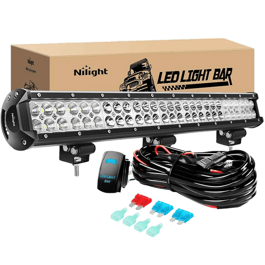 Light Bar Wiring Kit 25" 162W Double Row Spot/Flood LED Light Bar | 12FT Wire 5Pin Switch