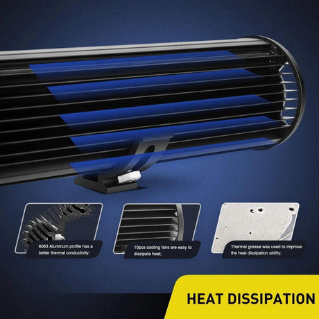 LED Light Bar 26" 540W 50000LM Triple Row Spot/Flood LED Light Bar | 14AWG Wire 3Pin Switch