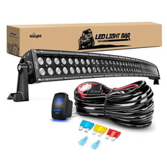50 Inch 288W 18560LM Double Row Black Curved Spot Flood LED Light Bar | 14AWG Wire 5Pin Switch