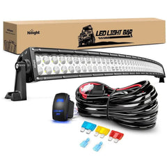 54 Inch 312W Double Row Curved Spot Flood LED Light Bar | 14AWG Wire 5Pin Switch