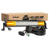 Light Bar Wiring Kit 22" 270W 13500LM Triple Row Amber White Spot/Flood LED Light Bar | 16AWG DT Wire