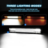 Light Bar Wiring Kit 22" 270W 13500LM Triple Row Amber White Spot/Flood LED Light Bar | 16AWG DT Wire
