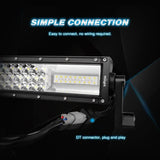 Light Bar Wiring Kit 22" 270W 13500LM Triple Row Amber White Spot/Flood LED Light Bar | 16AWG DT Wire
