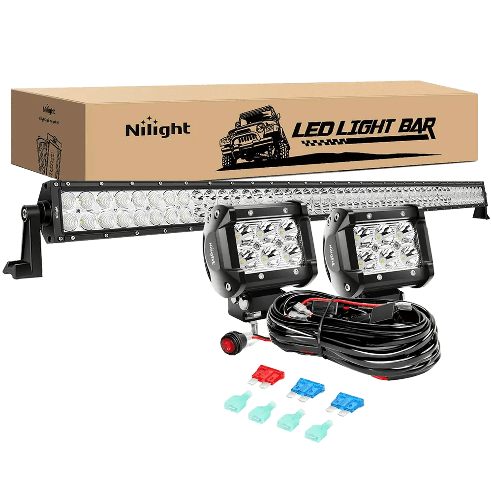52 Inch Double Row Spot Flood LED Light Bar | 4 Inch 18W Spot LED Pods ...