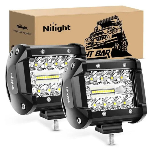 LED Light Bar 4" 60W Triple Row Spot/Flood LED Pods (Pair)