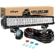 Light Bar Wiring Kit 20" 126W Double Row Spot/Flood Led Light Bar Kit | 12FT Wire