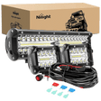 Light Bar Wiring Kit 12" 300W Triple Row Spot/Flood Led Light Bar Kit | 4" 60W Led Pods (Pair)