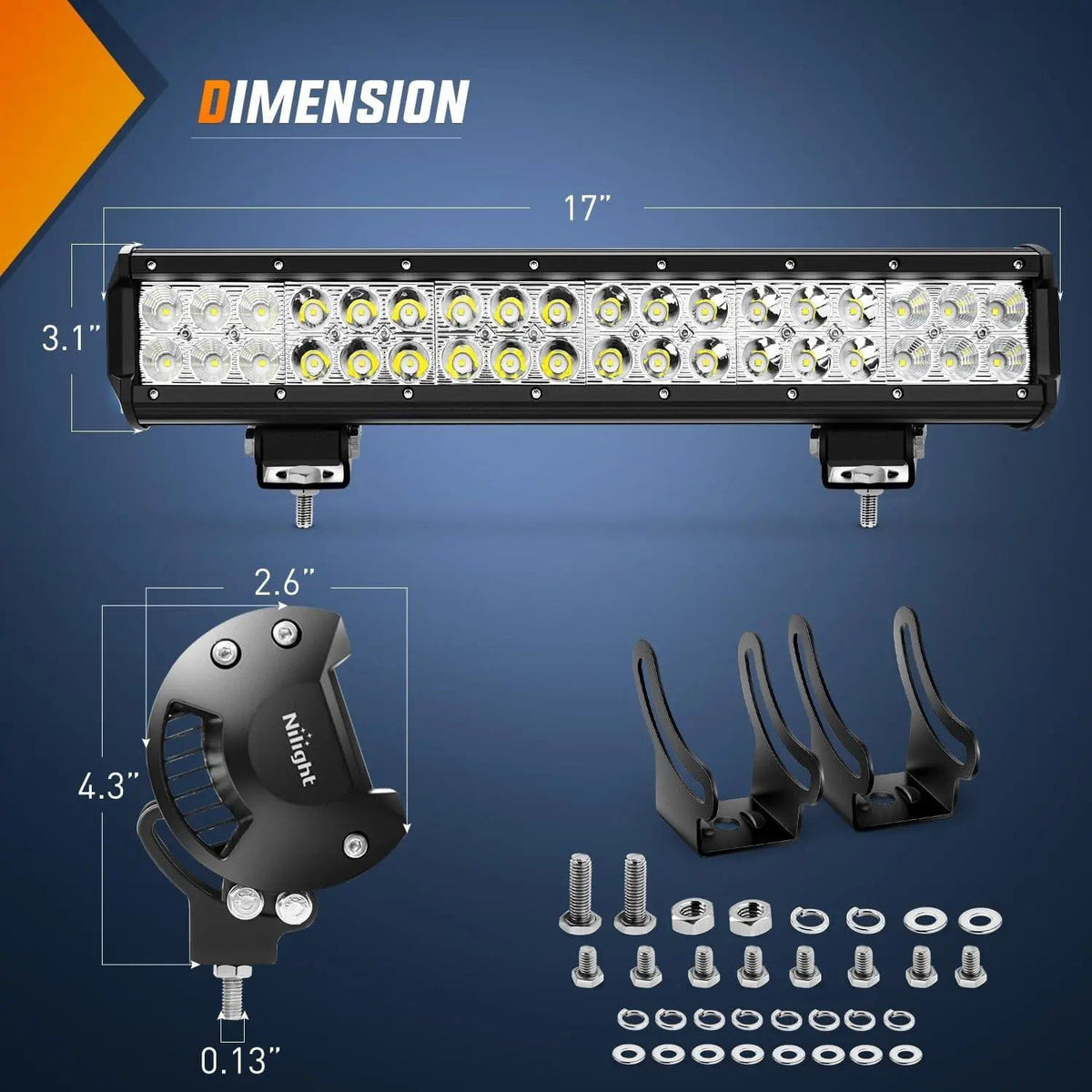 17 Inch 108W Double Row Spot/Flood Led Light Bar – Nilight