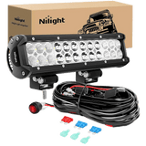 Light Bar Wiring Kit 12" 72W Double Row Spot/Flood Led Light Bar | 12FT Wire 3Pin Switch