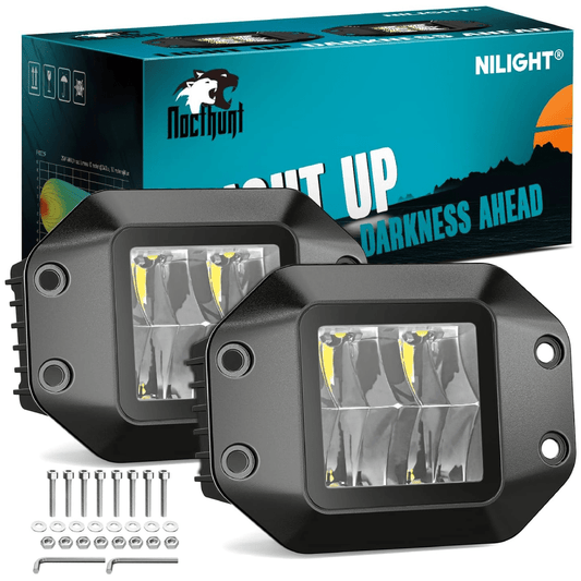 4.7" 4LED Flood Flush Mount Grill Incline Design LED Pod Lights (Pair) Nilight