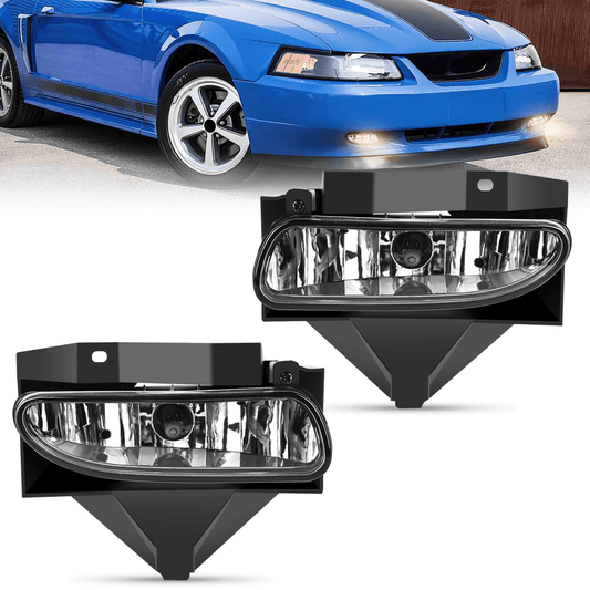 1999-2004 Ford Mustang Fog Lights Assembly Clear Lens 880 27W Bulbs Nilight