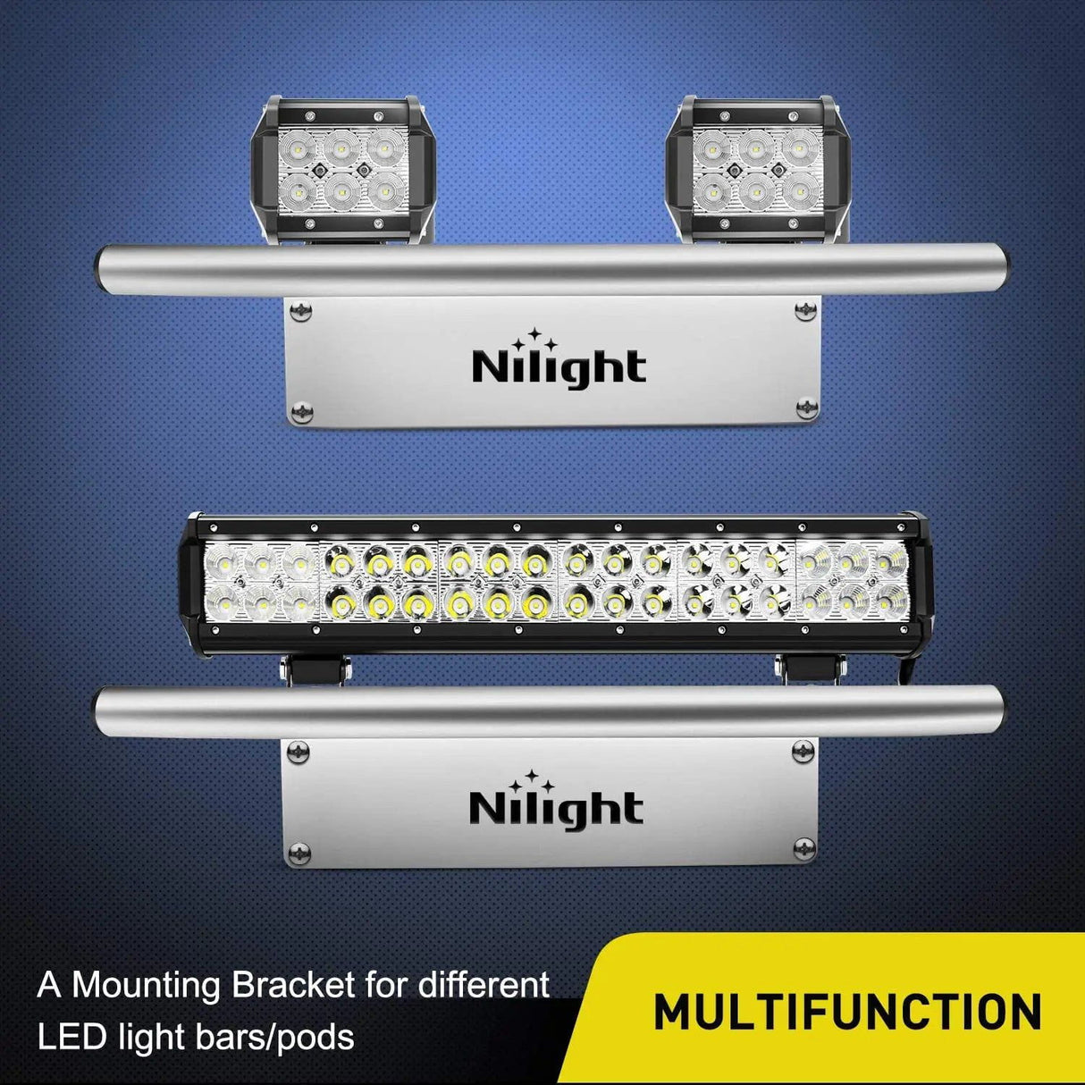 Light Bar Mounting Kit Front Bumper License Plate Mount Bracket Holder White