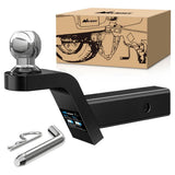 Fusion Trailer Hitch Mount with 2 Inch Trailer Ball 5/8 Inch Hitch Pin Clip 2 Inch Rise Nilight
