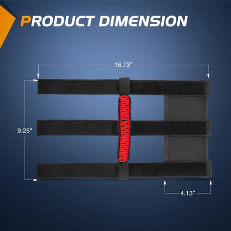 Grab Handles Black Red Universal 2in- 4in Roll Bar Mount 4PCS Nilight
