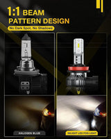 LED Headlight H11/H8/H16 LED Fog Light Bulbs EF1 Series DRL 80W 4000LM 6000K | 2 BULBS