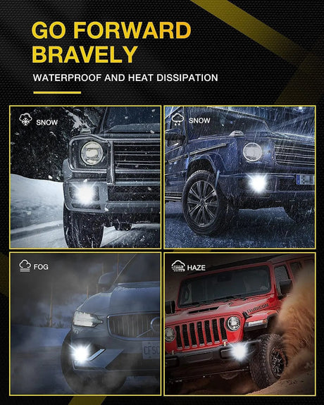 LED Headlight H11/H8/H16 LED Fog Light Bulbs EF1 Series DRL 80W 4000LM 6000K | 2 BULBS