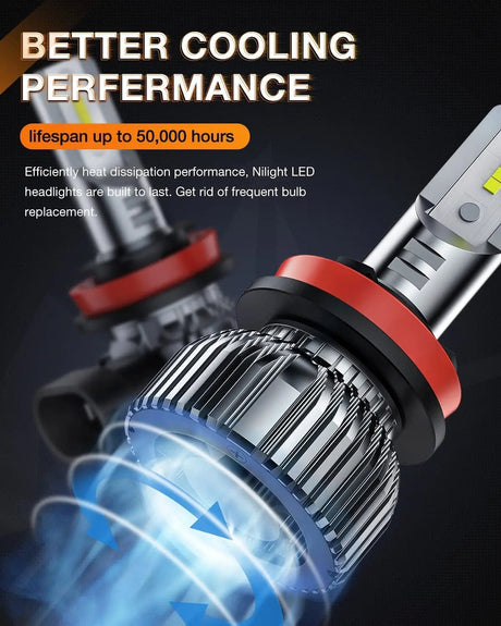 LED Headlight 9005 H11 LED Headlight Bulbs | H11/H8/H16 LED Fog Lights Combo E20 Series 6000K IP67 | 6 BULBS