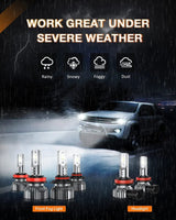 LED Headlight 9005 H11 LED Headlight Bulbs | H11/H8/H16 LED Fog Lights Combo E20 Series 6000K IP67 | 6 BULBS
