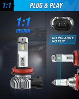 LED Headlight H11/H8/H16 Xenon LED Fog Light Bulbs EF2 Series DRL 60W 6000K | 2 BULBS