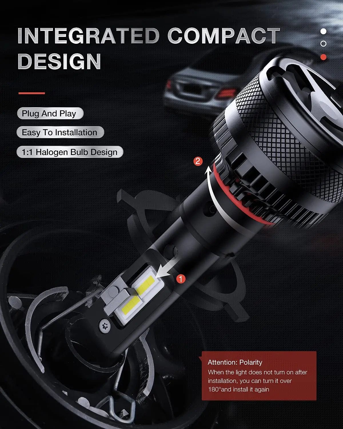 LED Headlight H4/9003/HB2 LED Headlight Bulbs N40 Series 100W 20000LM 6000K IP67 | 2 BULBS