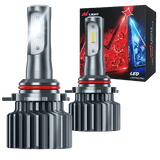 LED Headlight 2-Pack 9012/HIR2 Projector LED Headlight Bulbs, 60W 10000LM 6000K Cool White CSP LED Headlight Conversion Kit Super Bright Auto High Low Beam Light Bulbs