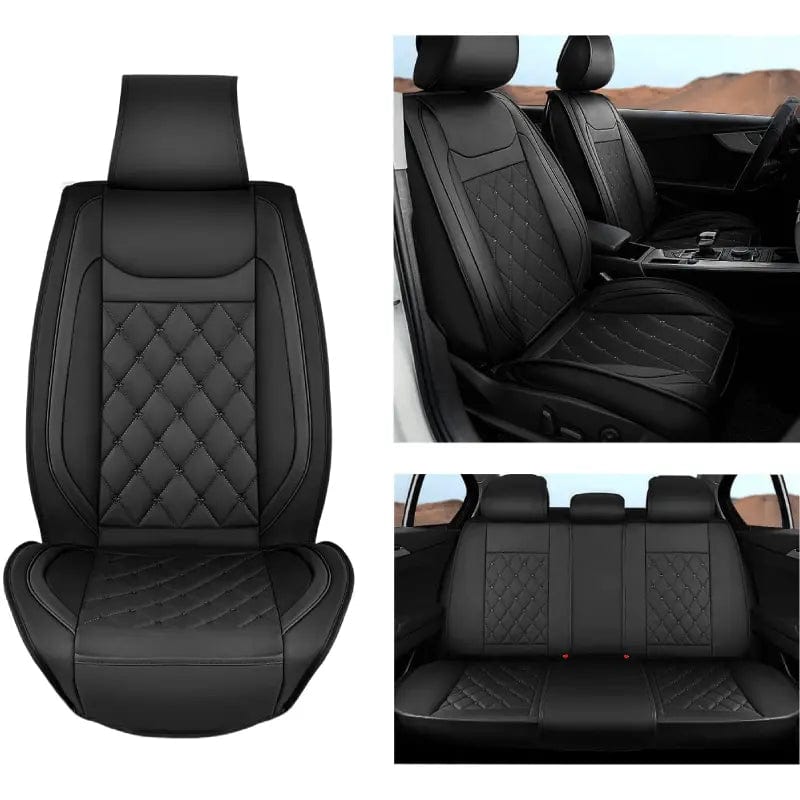 Vehicle Seat Belt Covers Hyundai Honda Accord Kia Civic Corolla Camry CRV RAV4 Fusion 5 Seat Covers (Full Set, Black)