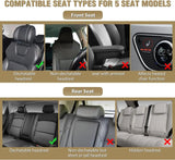 Hyundai Honda Accord Kia Civic Corolla Camry CRV RAV4 Fusion 5 Seat Covers (Full Set, Black) Nilight