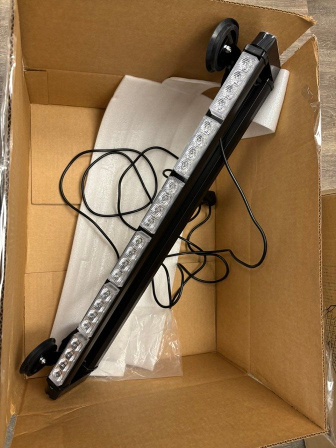 29.5 Inch Roof Top Red White Strobe Lights 56LED Hazard Emergency Warning Light Bar Magnetic Mount (25% OFF Final Checkout)