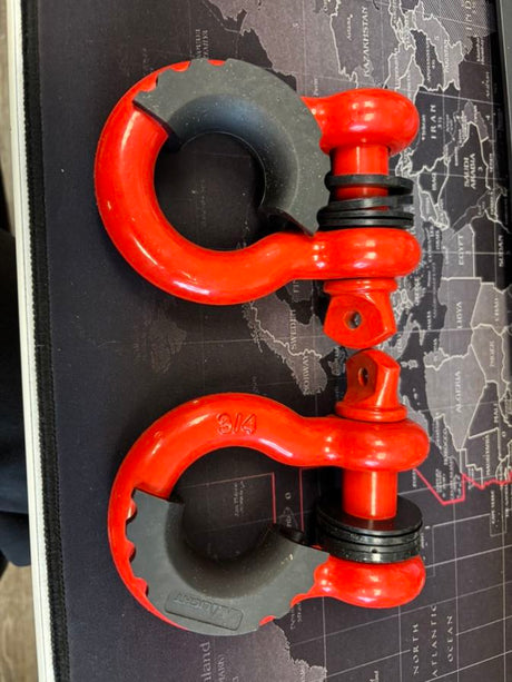 Towing Winch Shackles 3/4 inch D-Ring Shackle Red (Pair) (25% OFF Final Checkout)