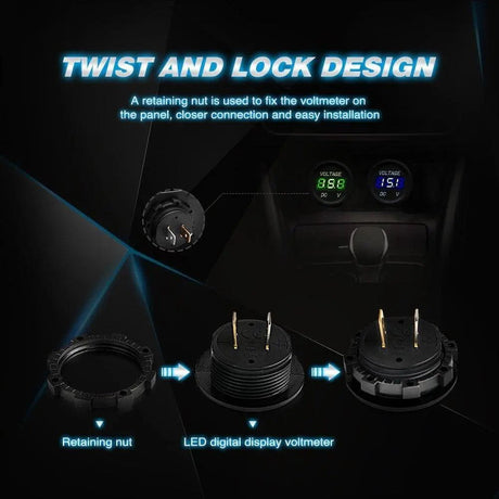 Accessories LED Digital Display Voltmeter Panel Blue