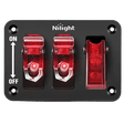 Rocker Switch 3Gang 3Pin SPST ON/Off Red Rocker Switch Panel w/ LED Light Flip Cover