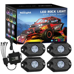 LED RGB Rock Lights Bluetooth Underglow Multicolor Neon (4 Pods)