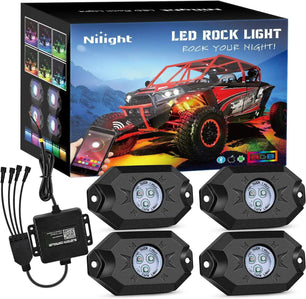 RGB Rock Lights LED RGB Rock Lights Bluetooth Underglow Multicolor Neon (8 Pods)