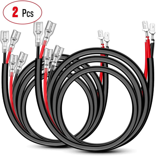 Wiring Harness Kit 2PCS 16AWG 3FT Wire Extension Kit 1 lead to 2 leads For LED Light Bar/Led Pods/LED Work Light