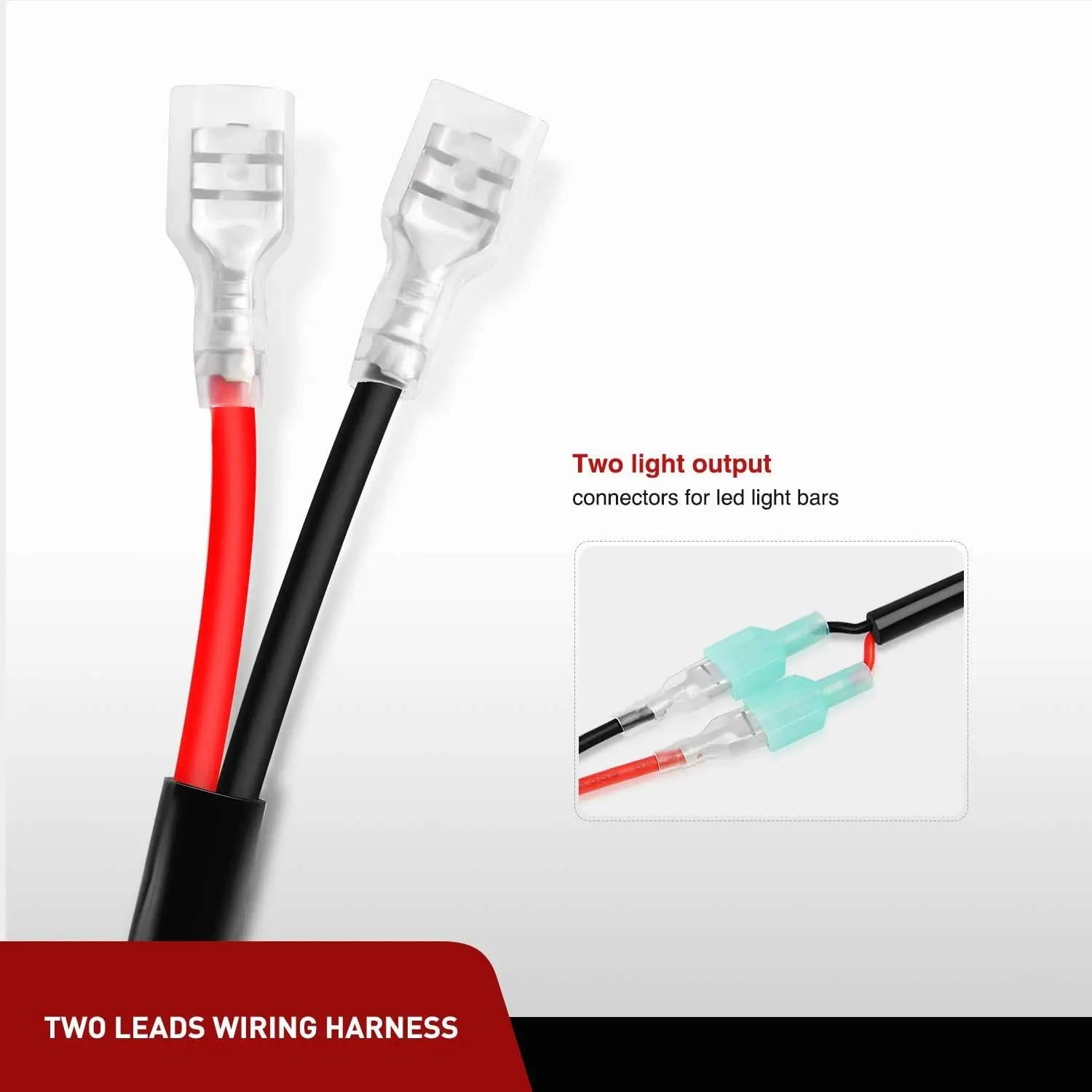 Wiring Harness Kit 2PCS 16AWG 3FT Wire Extension Kit For LED Light Bar/Led Pods/LED Work Light
