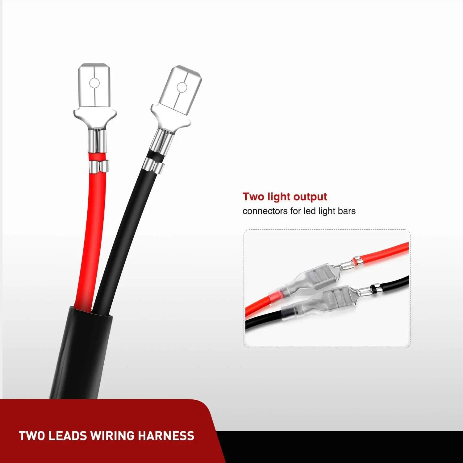 Wiring Harness Kit 2PCS 16AWG 3FT Wire Extension Kit For LED Light Bar/Led Pods/LED Work Light