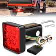 LED Brake Light Trailer Hitch Cover Square Red Lens Brake Light Vehicle Tow Hitch Driving