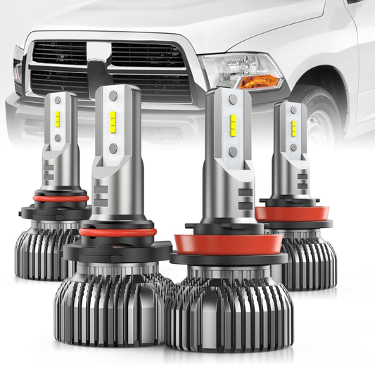 LED Headlight LED Headlight Bulbs Fits For Dodge Ram 1500 2500 3500 (2009-2012), 9005 H11 LED High Low Beam headlights Combo, Halogen Headlamps Upgrade Replacement, 6000K Cool White, 4-Pack
