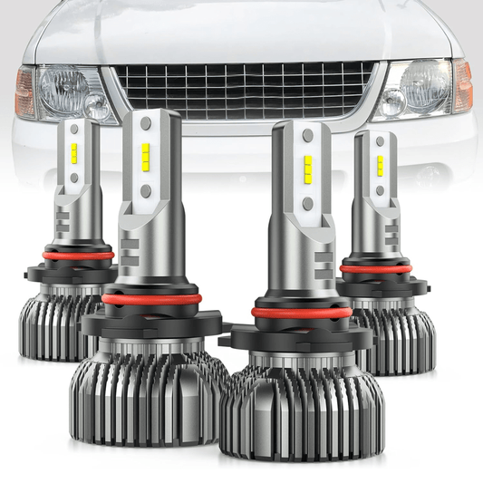 LED Headlight LED Headlight Bulbs Fits For Ford Explorer (2002-2005), 9005 9006 LED High Low Beam headlights Combo, Halogen Headlamps Upgrade Replacement, 6000K Cool White, 4-Pack