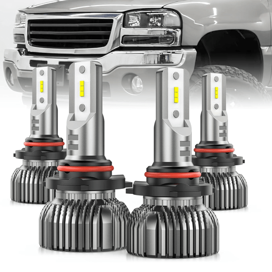 LED Headlight LED Headlight Bulbs Fits For GMC SIERRA 1500 2500 3500 (1999-2006), 9005 9006 LED High Low Beam headlights Combo, Halogen Headlamps Upgrade Replacement, 6000K Cool White, 4-Pack
