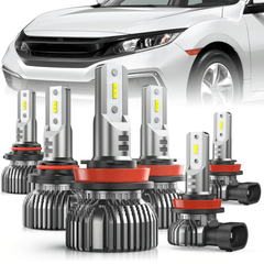 2016-2022 Honda Civic 9005 H11 LED Headlight Fog Light Bulbs 6Packs